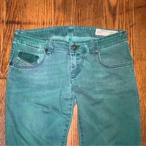 DIESEL Grupee Greeen Low Waist Skinny Straight Jeans Pants Wash 0819T Size 29